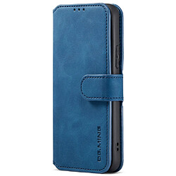 Etui en PU DG.MING style rétro avec support bleu pour votre Samsung Galaxy S22 Plus 5G