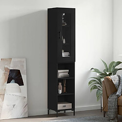 vidaXL Buffet haut Noir 34,5x34x180 cm Bois d'ingénierie