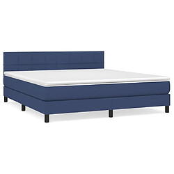 Maison Chic Lit Adulte - Lit simple Lit à sommier tapissier avec matelas moelleux - Meuble de Chambre - Bleu 160x200 cm Tissu -MN20447