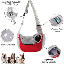 Avis Universal Sac transversal de poitrine portable pour chat et chien de compagnie (rouge et gris L)