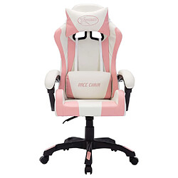 Acheter Helloshop26 Chaise fauteuil siège pivotante de bureau informatique étude de jeux vidéo avec LED RVB Rose et similicuir rose 02_0024212