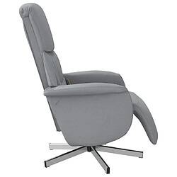 Acheter vidaXL Fauteuil inclinable de massage et repose-pieds gris clair tissu