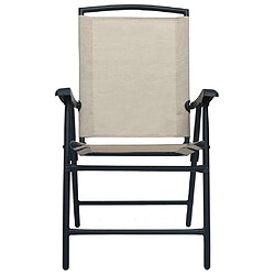 Avis Maison Chic Lot de 2 Chaises de jardin,Fauteuil d'extérieur pliables Textilène Crème -MN27182