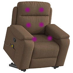 vidaXL Fauteuil de massage inclinable Marron Tissu