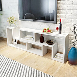 vidaXL Meuble TV double en forme de L Blanc