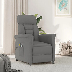 vidaXL Fauteuil de massage électrique Gris foncé Similicuir daim