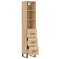 Avis vidaXL Buffet haut Chêne sonoma 34,5x34x180 cm Bois d'ingénierie