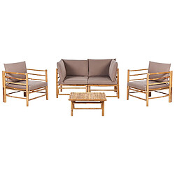 Beliani Set de jardin CERRETO Bambou Taupe