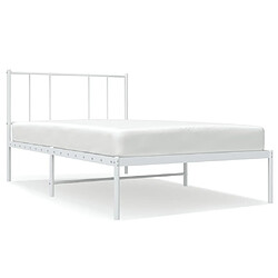 Maison Chic Lit adulte - Cadre de lit métal avec tête de lit pour chambre blanc 100x190 cm -MN13223