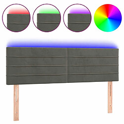 Maison Chic Tête de lit scandinave à LED,meuble de chambre Gris foncé 144x5x78/88 cm Velours -MN59715