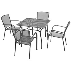 vidaXL Mobilier de salle à manger d'extérieur 5 pcs Acier Anthracite