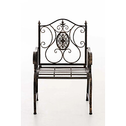 Decoshop26 Chaise de jardin balcon terrasse avec accoudoirs design rustique en métal bronze 10_0003028