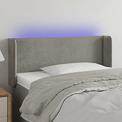 Maison Chic Tête de lit moderne à LED lumineuse pour chambre - Décoration de lit Gris clair 83x16x78/88 cm Velours -MN67939