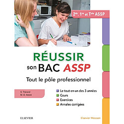 Réussir son bac ASSP, 2de, 1re et terminale ASSP : tout le pôle professionnel : le tout-en-un des 3 années, cours, exercices, annales corrigées