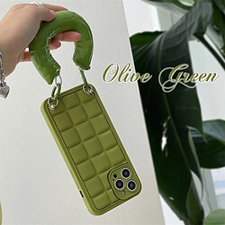 GUPBOO Étui pour iPhone11ProMax Bracelet pour étui de téléphone simple carré vert olive