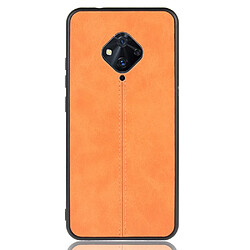 Wewoo Coque Rigide Pour la peau de modèle de vache à coudre antichoc Vivo S5 PC + PU + TPU Orange