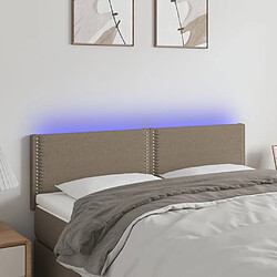 Maison Chic Tête de lit moderne à LED lumineuse pour chambre - Décoration de lit Taupe 144x5x78/88 cm Tissu -MN50943