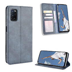 Etui en PU auto-absorbé rétro bleu pour votre OPPO A52/A72/A92