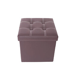 Mobili Rebecca Pouf Tabouret Boîte de Rangement Marron Contemporain 30x30x30