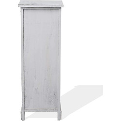 Mobili Rebecca Armoire Commode Blanc Gris Bleu Shabby Bois 4 Tiroirs 80x29x25 pas cher