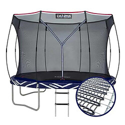 Trampoline Zéro-Ressort Ø305cm Rond Bleu Blanc Rouge LeJump Lightning Y pour enfants