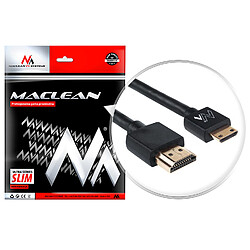 Câble HDMI-mini SLIM 1.4 3D GOLD 3m Maclean MCTV-713