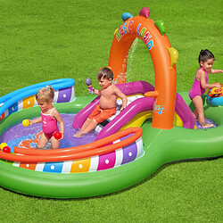 Piscine Gonflable Centre de Jeux Bestway Sing & Splash Little Astronaut 295x190x137 cm pour Enfants +2 Ans avec Toboggan, 6 Balles, 2 Cerceaux et 2 Instruments