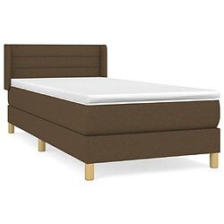 Maison Chic Structures de lit + matelas,Lit à sommier tapissier avec matelas Marron foncé 90x190 cm -MN78245