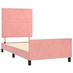 Acheter Maison Chic Cadre/structure de lit avec tête de lit pour adulte - Lit Moderne Chambre Rose 100x200 cm Velours -MN66581