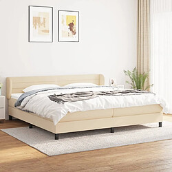 Maison Chic Lit Adulte - Lit simple Lit à sommier tapissier avec matelas moelleux - Meuble de Chambre - Crème 200x200 cm Tissu -MN68250