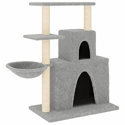 Arbre à chat avec griffoirs,niche pour chat en sisal Gris clair 83 cm -MN54036