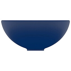 Avis vidaXL Lavabo rond de luxe de salle Bleu foncé mat 32,5x14cm Céramique