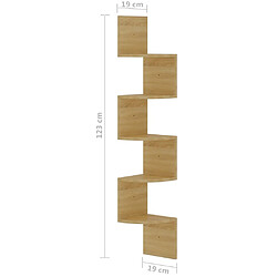 vidaXL Étagère d'angle murale chêne sonoma 19x19x123cm bois ingénierie pas cher