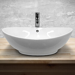 Avis Ecd Germany Lavabo vasque évier lave-main salle de bain ovale en céramique blanc 590x390mm