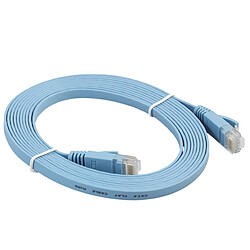 Wewoo Câble réseau LAN plat Ethernet bleu ultra-mince 3m CAT6, cordon de raccordement RJ45