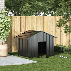 vidaXL Niche pour chien avec toit noir 131x101x102 cm acier galvanisé