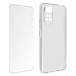 Avizar Coque pour Xiaomi Redmi Note 11 Pro 5G Silicone Film Verre Trempé Transparent