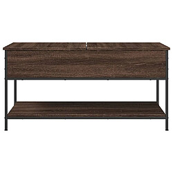 ComfortXL Table Basse Chêne Marron 100x50x50cm Bois D'ingénierie Et Métal pas cher