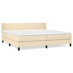 vidaXL Sommier à lattes de lit avec matelas Crème 200x200 cm Tissu