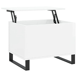 Maison Chic Tabls basse,Table Console pour salon Blanc brillant 60x44,5x45 cm Bois d'ingénierie -MN54090