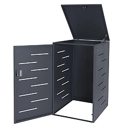 Decoshop26 Abri de poubelles extérieur conteneurs à ordures pour une poubelle avec couvercle 116,5x66x80 cm en acier anthracite 04_0002860