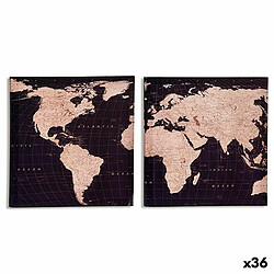 Gift Decor Toile Mappemonde 1,5 x 28 x 28 cm (36 Unités)