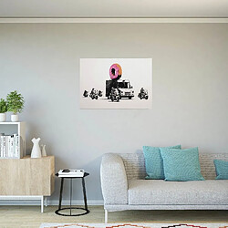 EPIKASA Impression sur Toile Banksy Donuts, Rose, Polyester, 100x3x70 cm