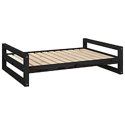 vidaXL Lit pour chien Noir 105,5x75,5x28 cm Bois de pin solide