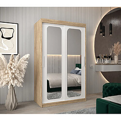 Abiks Meble Armoire PROMO T3 À Portes Coulissantes 200/120/62 2 Portes (Sonoma/Blanc)