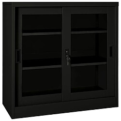 vidaXL Armoire à portes coulissantes Noir 90x40x90 cm Acier