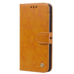 Avis Wewoo étuis en cuir Coque Housse Etui à rabat horizontal de texture Business Style Oil pour Galaxy S10 E, avec support, logements pour cartes et portefeuille (Marron)