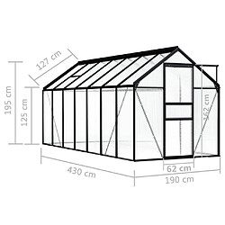 vidaXL Serre Anthracite Aluminium 8,17 m² pas cher