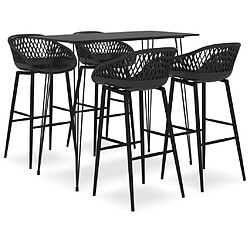 vidaXL Ensemble de bar 5 pcs Noir