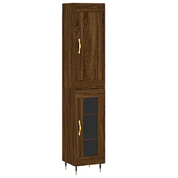 vidaXL Buffet haut Chêne marron 34,5x34x180 cm Bois d'ingénierie